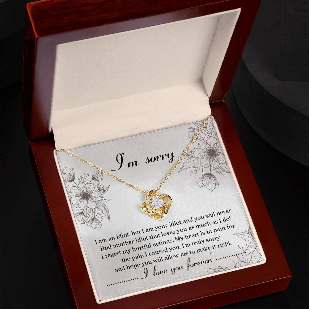 Apology Gift for Her - Sorry For The Pain I Caused You - Love Knot Pendant Necklace - Mallard Moon Gift Shop