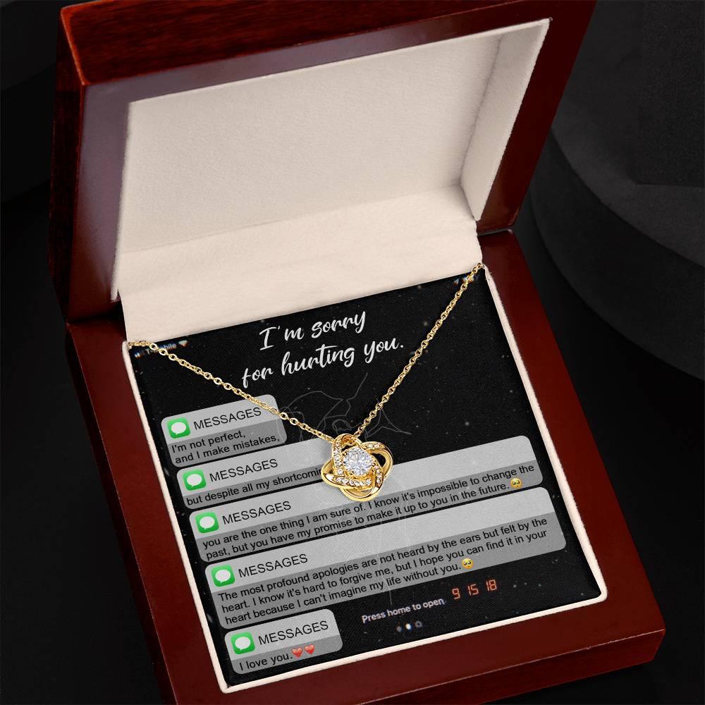 Gift for Girlfriend, Wife - Sorry, Life Without You - Love Knot Pendant Necklace - Mallard Moon Gift Shop