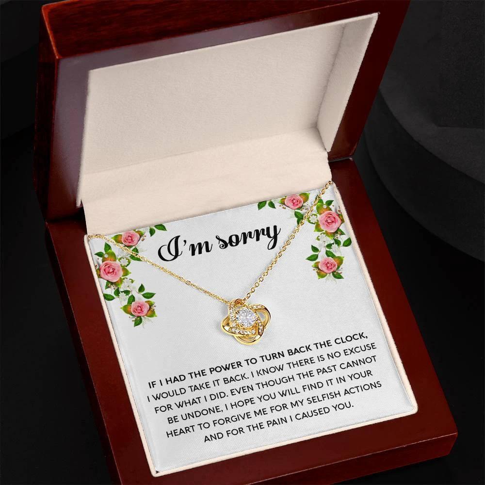 Gift for Girlfriend, Wife - Sorry, Make It Right - Love Knot Pendant Necklace