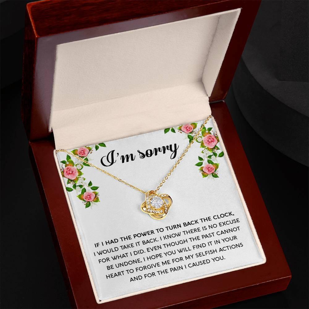 Gift for Girlfriend, Wife - Sorry, Make It Right - Love Knot Pendant Necklace - Mallard Moon Gift Shop