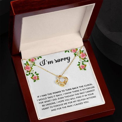 Gift for Girlfriend, Wife - Sorry, Make It Right - Love Knot Pendant Necklace - Mallard Moon Gift Shop
