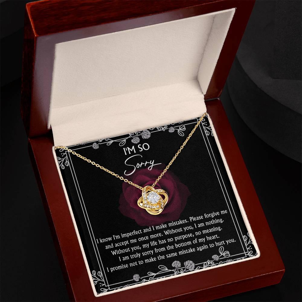 Apology Gift for Girlfriend, Wife, Soulmate - Sorry, I Am Nothing - Love Knot Pendant Necklace - Mallard Moon Gift Shop
