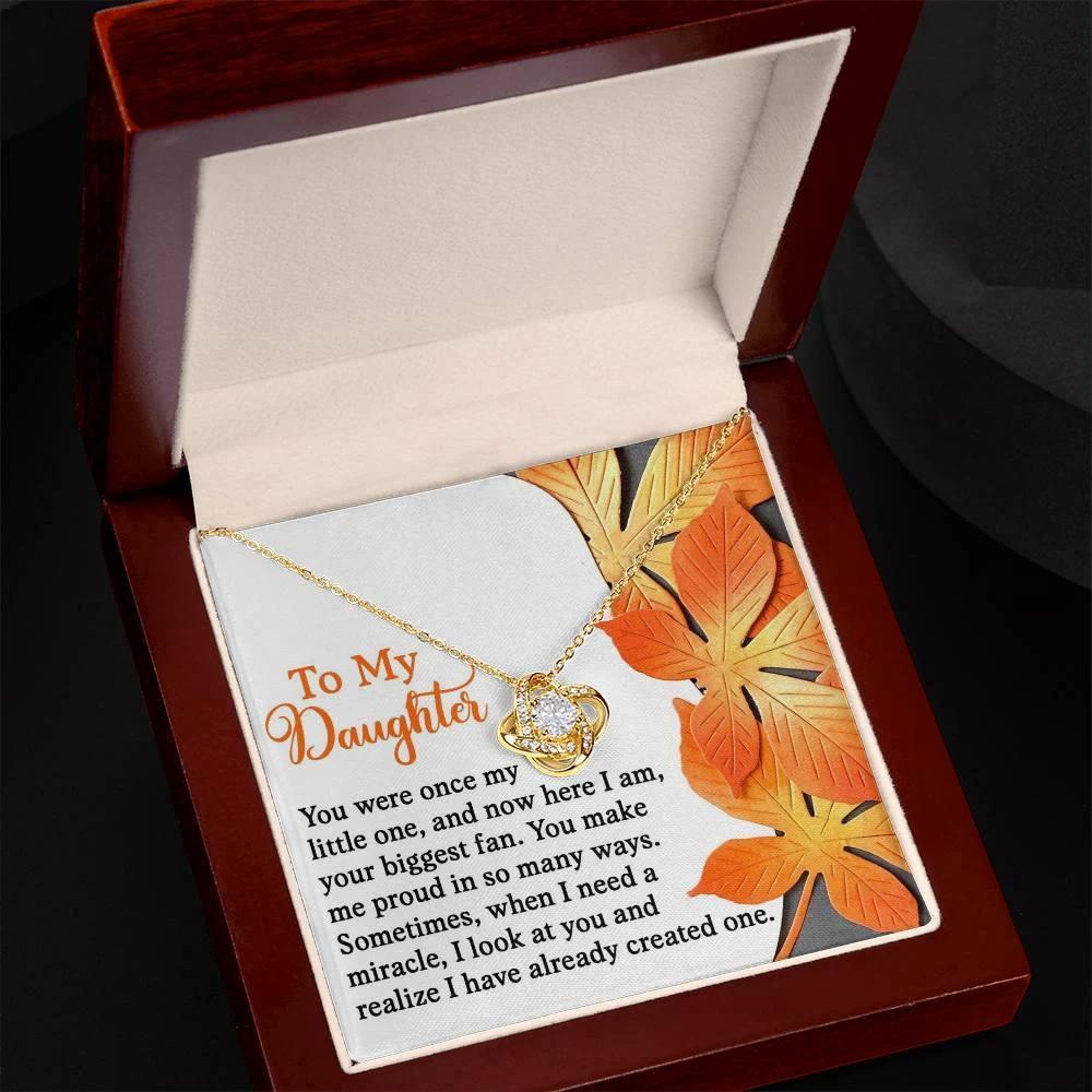 Gift for Daughter - Here I Am, Your Biggest Fan - Love Knot Pendant Necklace