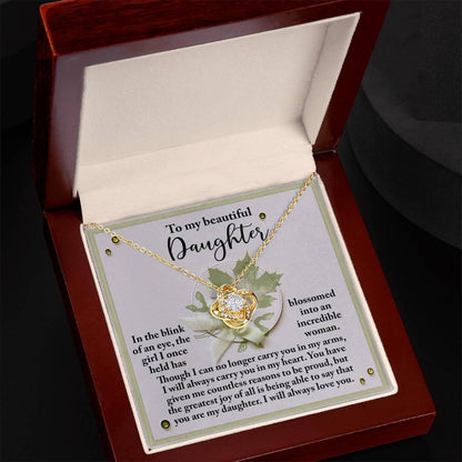 Gift for Daughter - Incredible Woman - Love Knot Pendant Necklace - Mallard Moon Gift Shop