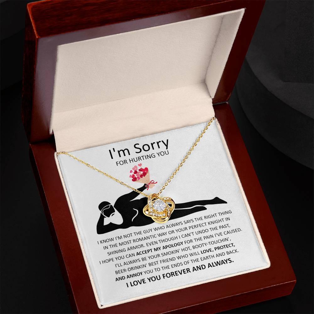 Apology Gift for Girlfriend, Wife, Soulmate - Sorry, The Most Romantic - Love Knot Pendant Necklace - Mallard Moon Gift Shop