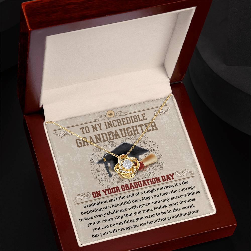 Granddaughter Your Graduation Day Love Knot Pendant Necklace - Mallard Moon Gift Shop