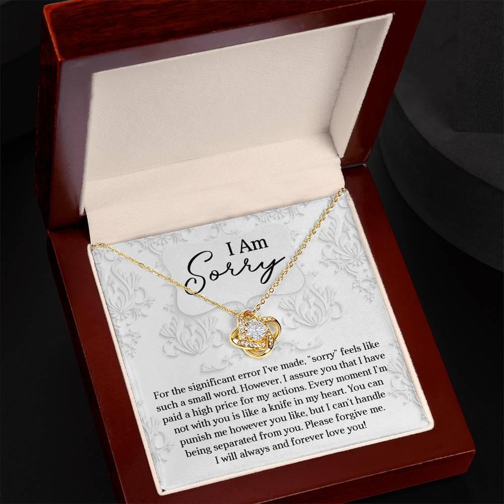 Apology Gift for Girlfriend, Wife, Soulmate - Sorry, Forever Love You - Love Knot Pendant Necklace - Mallard Moon Gift Shop