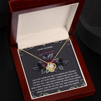 Romantic Gift for Wife or Girlfriend - Stunning Love Knot Pendant Necklace with Soulmate Message - I Am Lucky