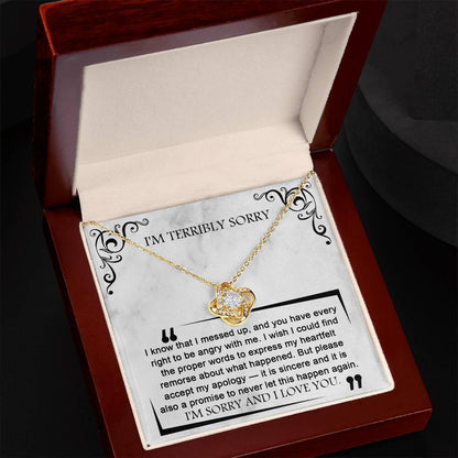 Apology Gift for Girlfriend, Wife, Soulmate - Sorry, Angry With Me - Love Knot Pendant Necklace - Mallard Moon Gift Shop