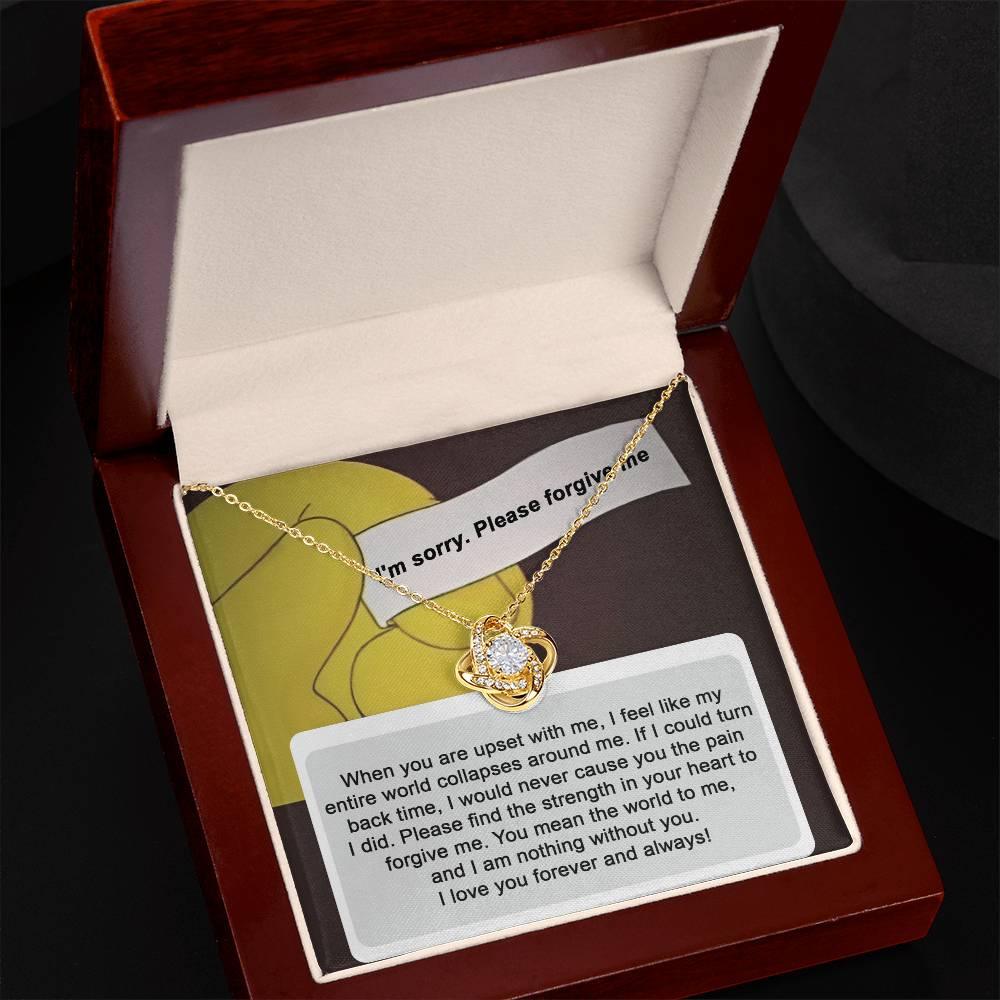 Gift for Girlfriend, Wife  - Sorry, Nothing Without You - Love Knot Pendant Necklace - Mallard Moon Gift Shop