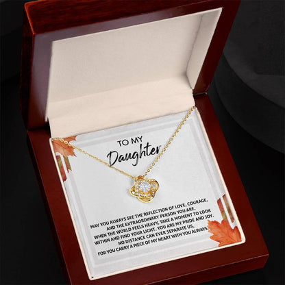 Gift for Daughter - Find Your Light - Love Knot Pendant Necklace - Mallard Moon Gift Shop