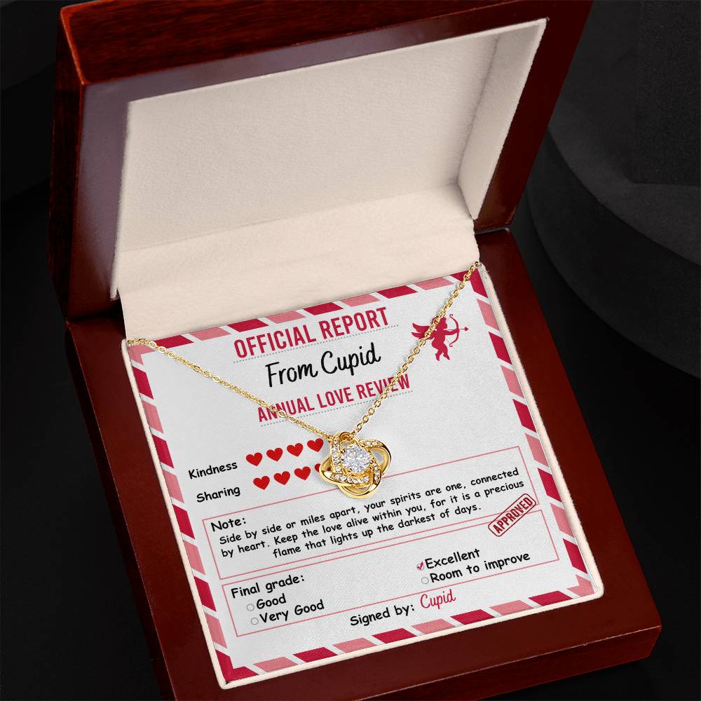 Cupid’s Official Love Report - Love Knot Necklace – A Fun and Heartfelt Valentine’s Day Gift - Mallard Moon Gift Shop