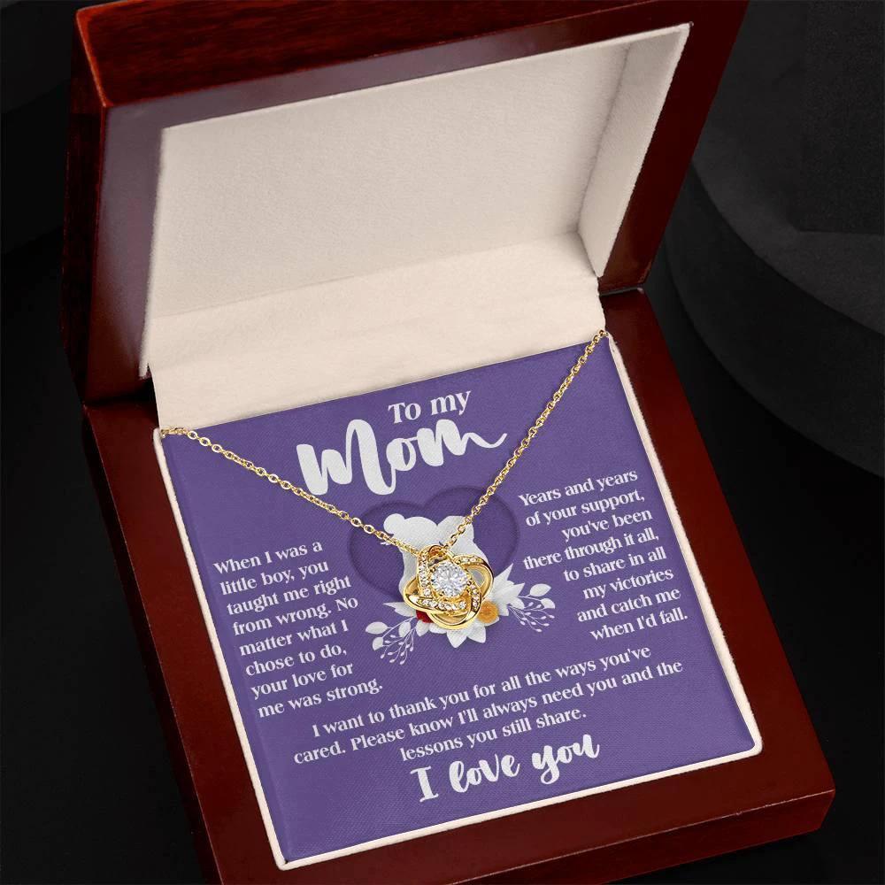 Gift for Mom from Son All the Ways You've Cared - Love Knot Necklace