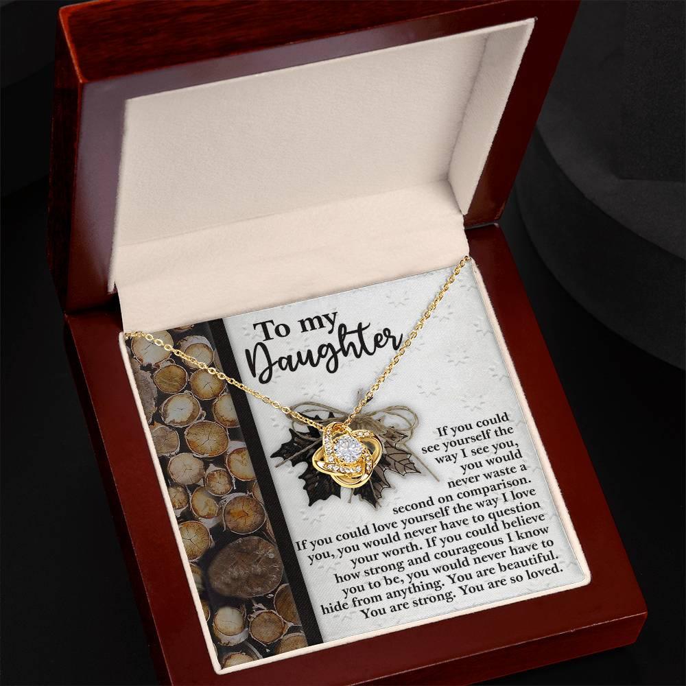 Gift for Daughter - Straighten Your Crown- Love Knot Pendant Necklace - Mallard Moon Gift Shop