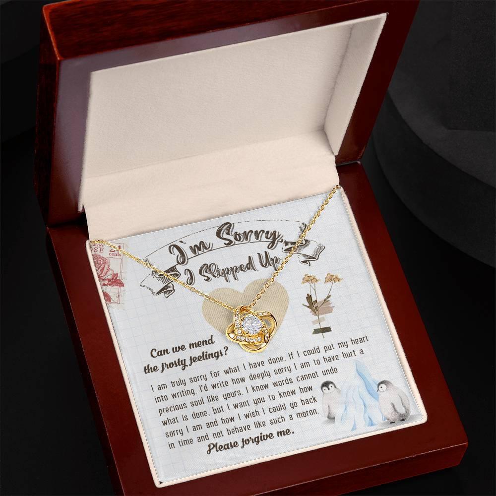 Apology Gift for Girlfriend, Wife, Soulmate - Sorry, Precious Soul - Love Knot Pendant Necklace - Mallard Moon Gift Shop