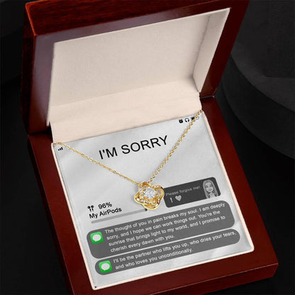 Gift for Girlfriend, Wife - Sorry, Breaks My Soul - Love Knot Pendant Necklace - Mallard Moon Gift Shop