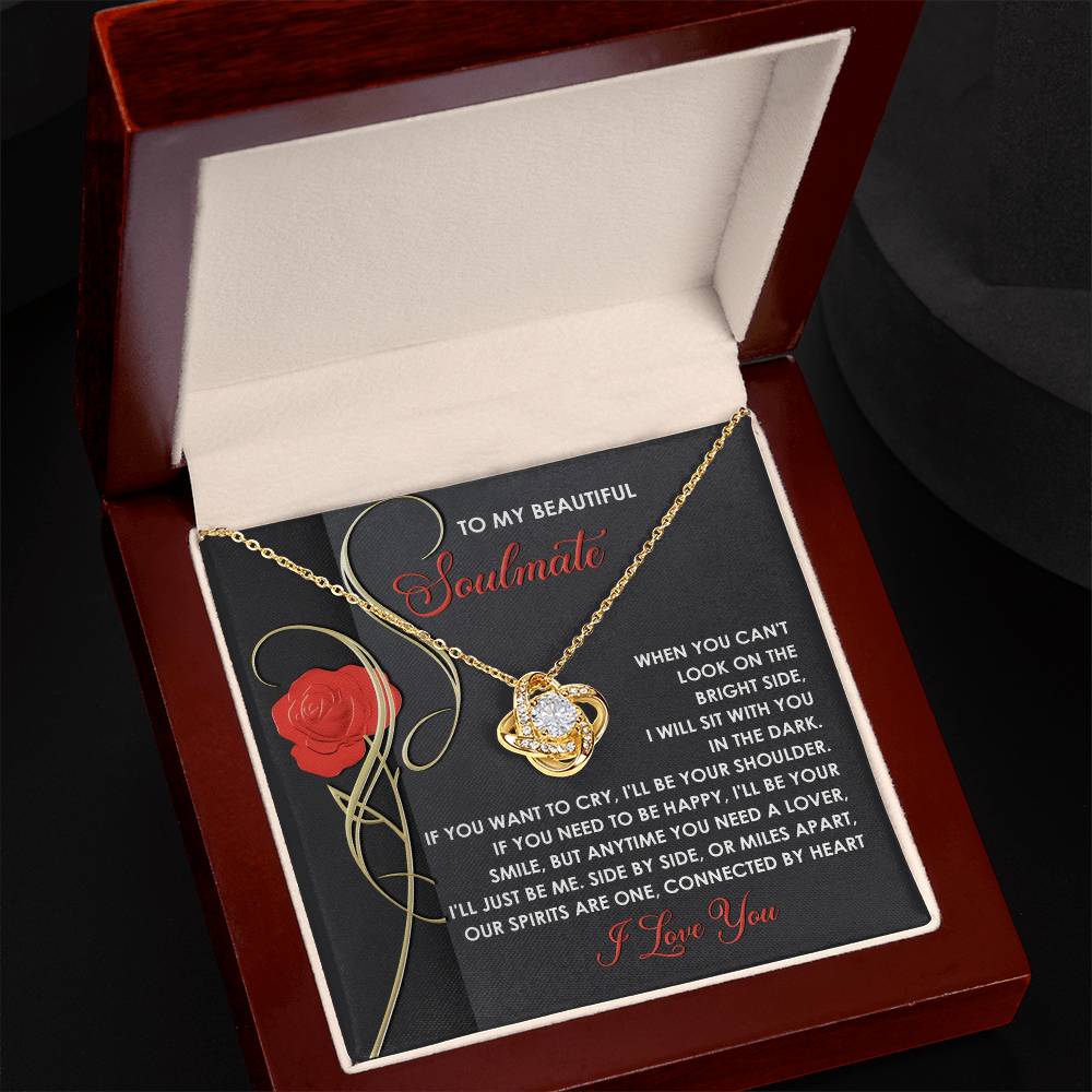 To My Beautiful Soulmate - Love Knot Necklace – A Romantic and Heartfelt Gift for Valentine’s Day or Anniversary - Mallard Moon Gift Shop