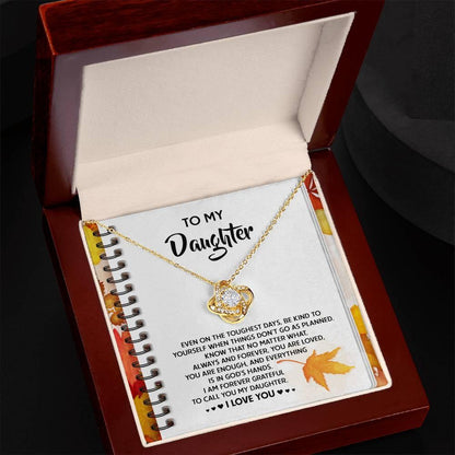 Daughter - In God's Hands - Love Knot Pendant Necklace - Mallard Moon Gift Shop