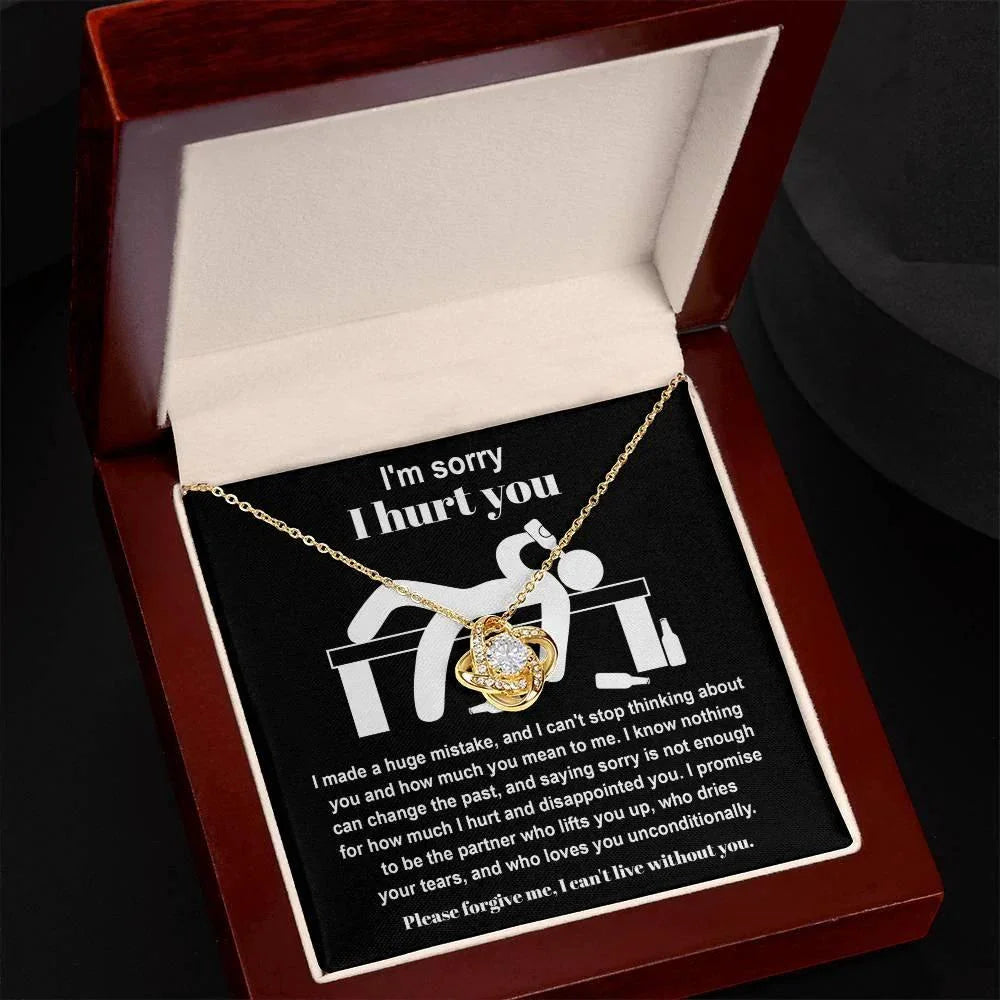 Apology Gift for Girlfriend, Wife, Soulmate - Sorry, Nothing Can Change The Past - Love Knot Pendant Necklace