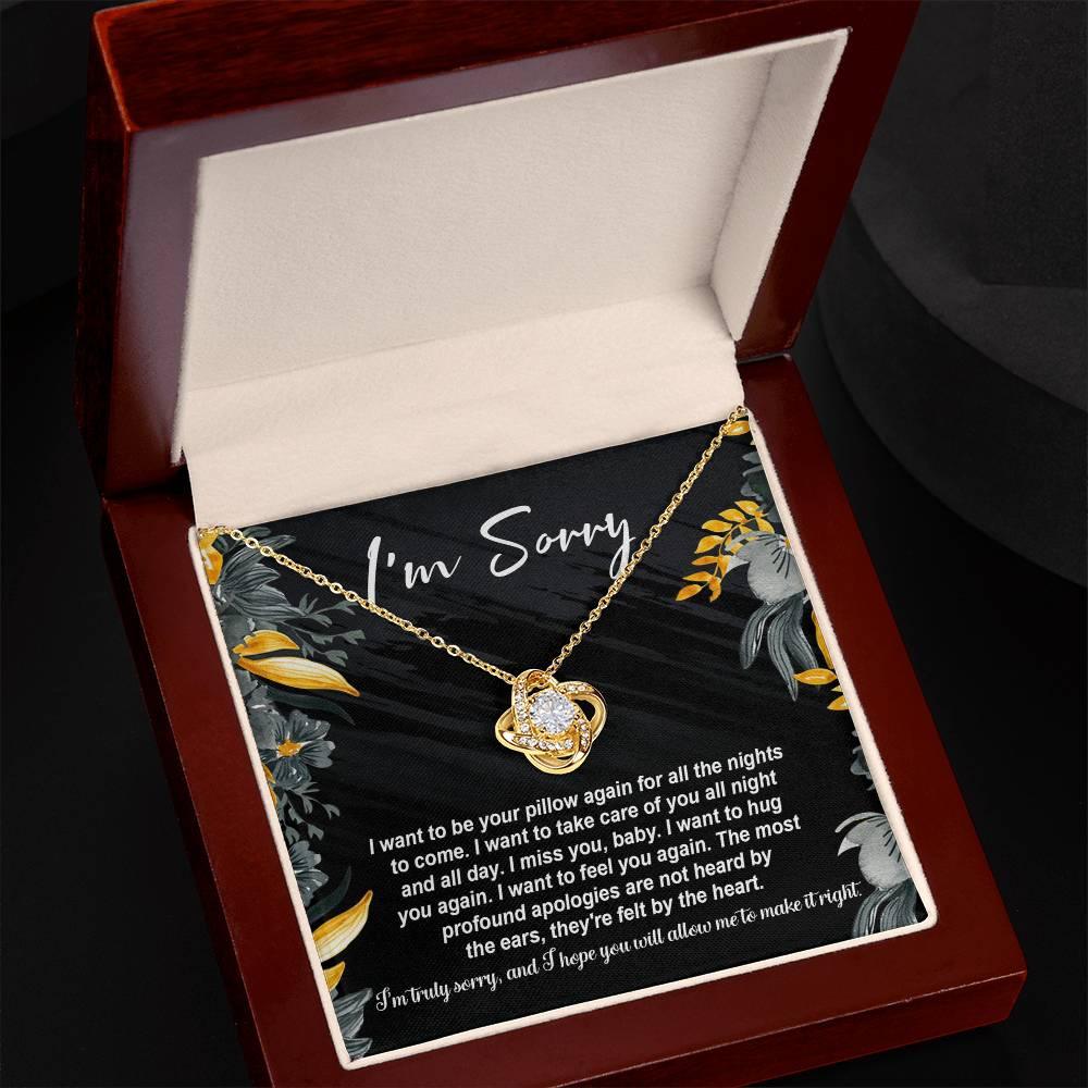 Gift for Girlfriend, Wife - Sorry, Be Your Pillow - Love Knot Pendant Necklace - Mallard Moon Gift Shop