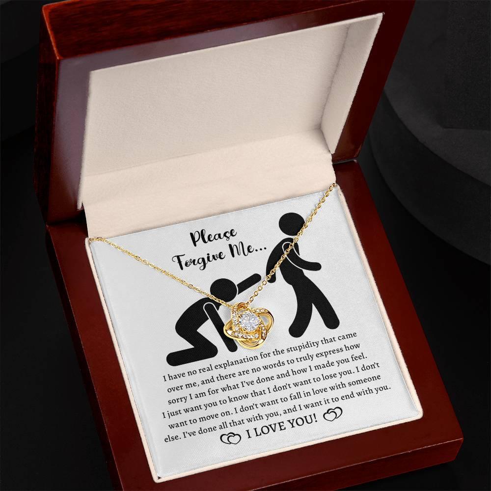 Apology Gift for Girlfriend, Wife, Soulmate - Sorry, Made You Feel - Love Knot Pendant Necklace - Mallard Moon Gift Shop