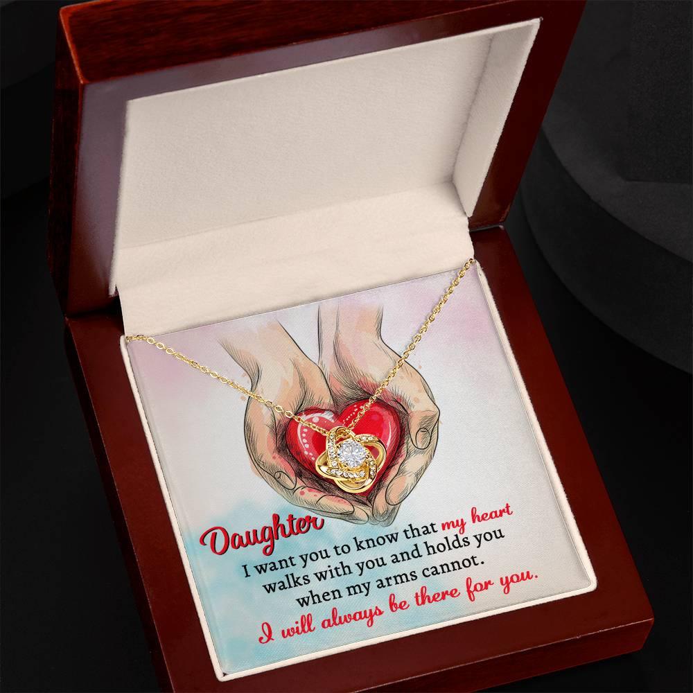 Gift for Daughter- I Will Always Be There Love Knot Pendant Necklace - Mallard Moon Gift Shop