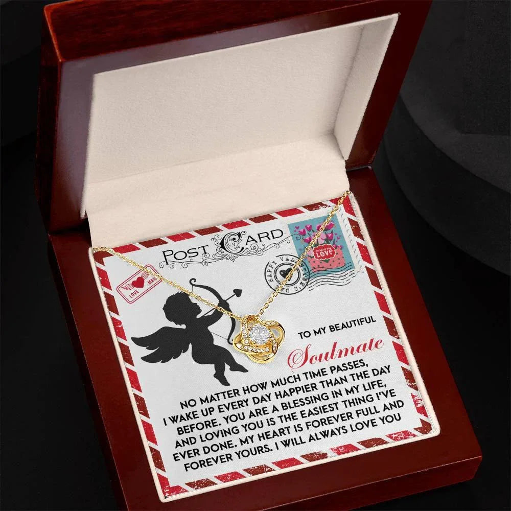 To My Beautiful Soulmate Love Knot Necklace – A Heartwarming Valentine’s Day Gift to Express Eternal Love