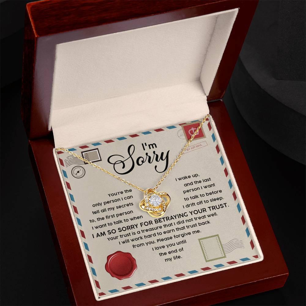 Apology Gift for Girlfriend, Wife, Soulmate - Sorry, The Only Person - Love Knot Pendant Necklace - Mallard Moon Gift Shop
