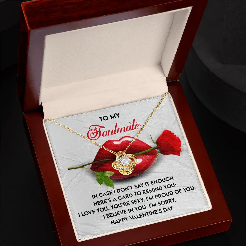 To My Soulmate Love Knot Pendant - Romantic Gift She'll Treasure