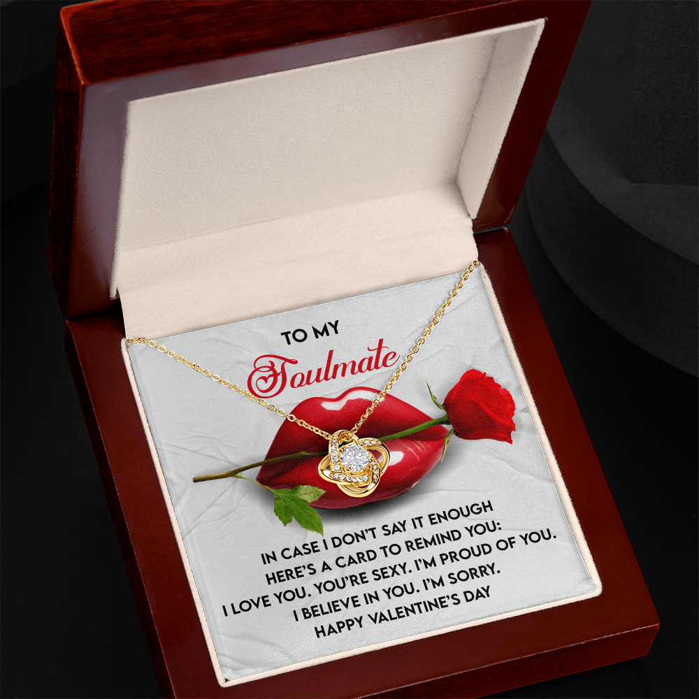 To My Soulmate Love Knot Pendant - Romantic Gift She'll Treasure - Mallard Moon Gift Shop
