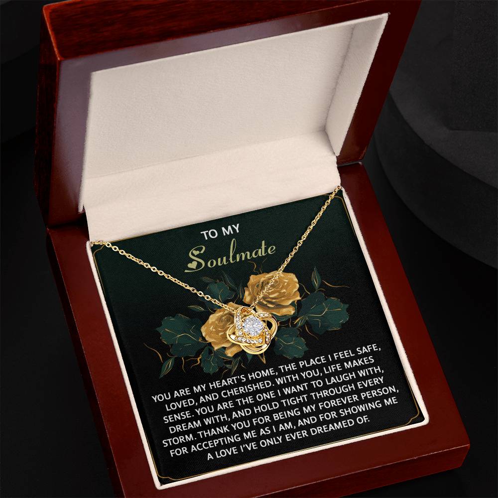 To My Soulmate - Love Knot Necklace – A Romantic Gift of Appreciation for Your Forever Person - Mallard Moon Gift Shop