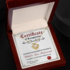 World's Best Bridesmaid Love Knot Necklace Gift with Certificate of Recognition – Heartfelt Thank You Jewelry from Bride & Groom