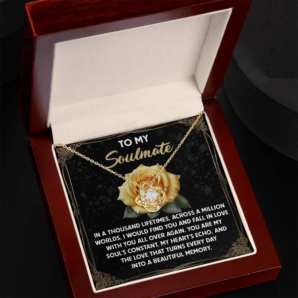 Romantic Anniversary, Valentine's Day Gift for Soulmate, Wife, Girlfriend - Beautiful Memory - Love Knot Pendant Necklace