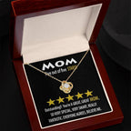 Mom - Five of Five Stars Outstanding You're A Great, Great Mom Love Knot Necklace