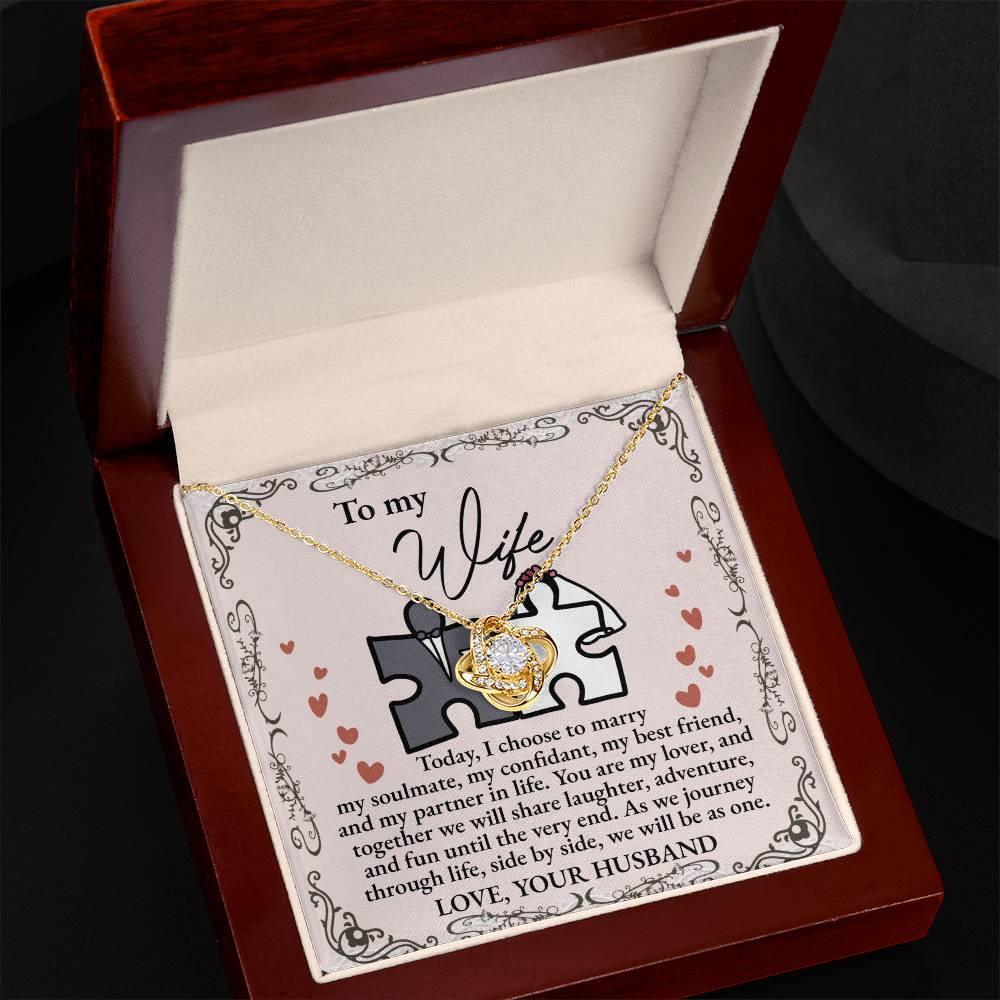 Wife Wedding Day Gift We Will Be As One Love Knot Pendant Necklace - Mallard Moon Gift Shop