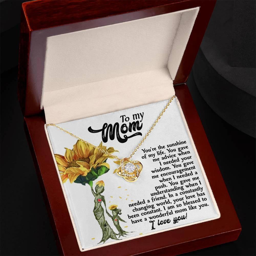 Mom you are The Sunshine in my Life - Love Knot Necklace