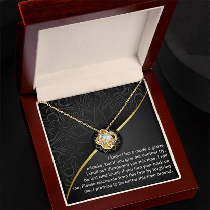 Apology Gift for Girlfriend, Wife, Soulmate-Sorry, Turn Your Back-Love Knot Pendant Necklace - Mallard Moon Gift Shop