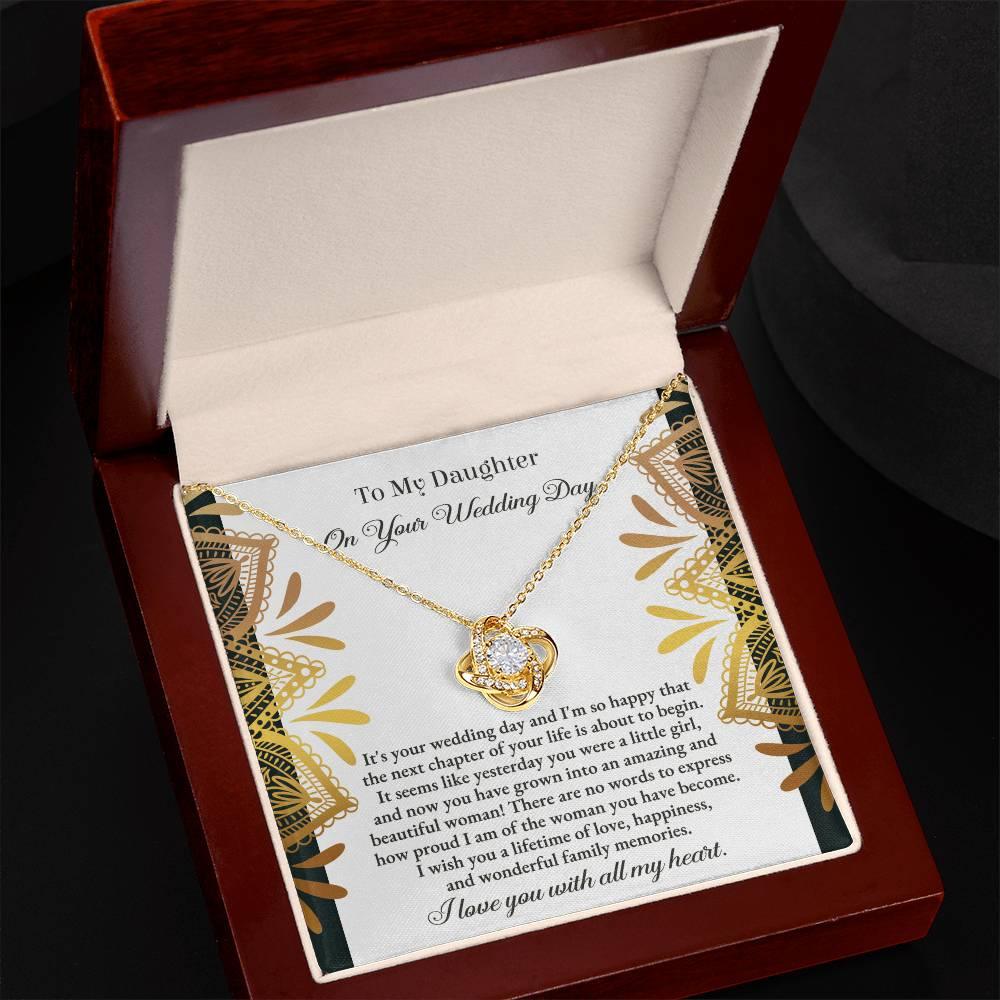 Daughter Wedding Day Gift - A Little Girl - Love Knot Pendant Necklace - Mallard Moon Gift Shop