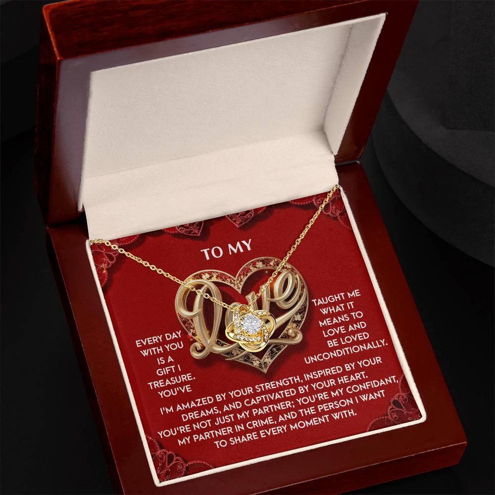 Romantic Valentine's Day, Anniversary, or Birthday Gift for Soulmate, Wife or Girlfriend Love Knot Pendant Necklace