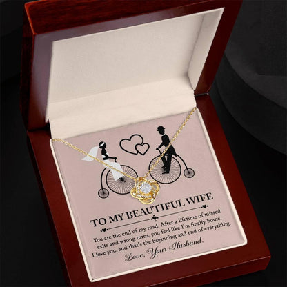 Wife Wedding Day Gift - I'm Finally Home Love Knot Pendant Necklace - Mallard Moon Gift Shop