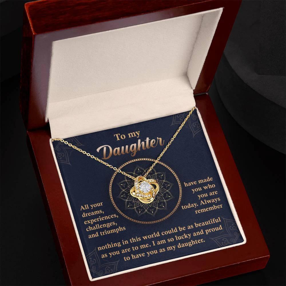 Daughter Gift - All Your Dreams Love Knot Pendant Necklace