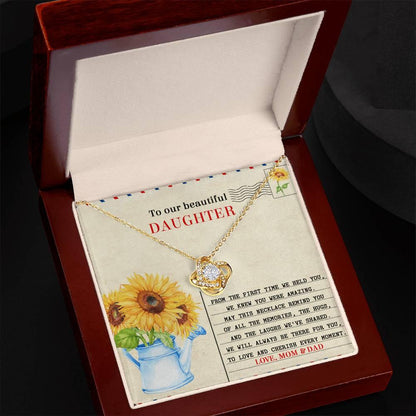 Daughter - The First Time - Love Knot Pendant Necklace - Mallard Moon Gift Shop