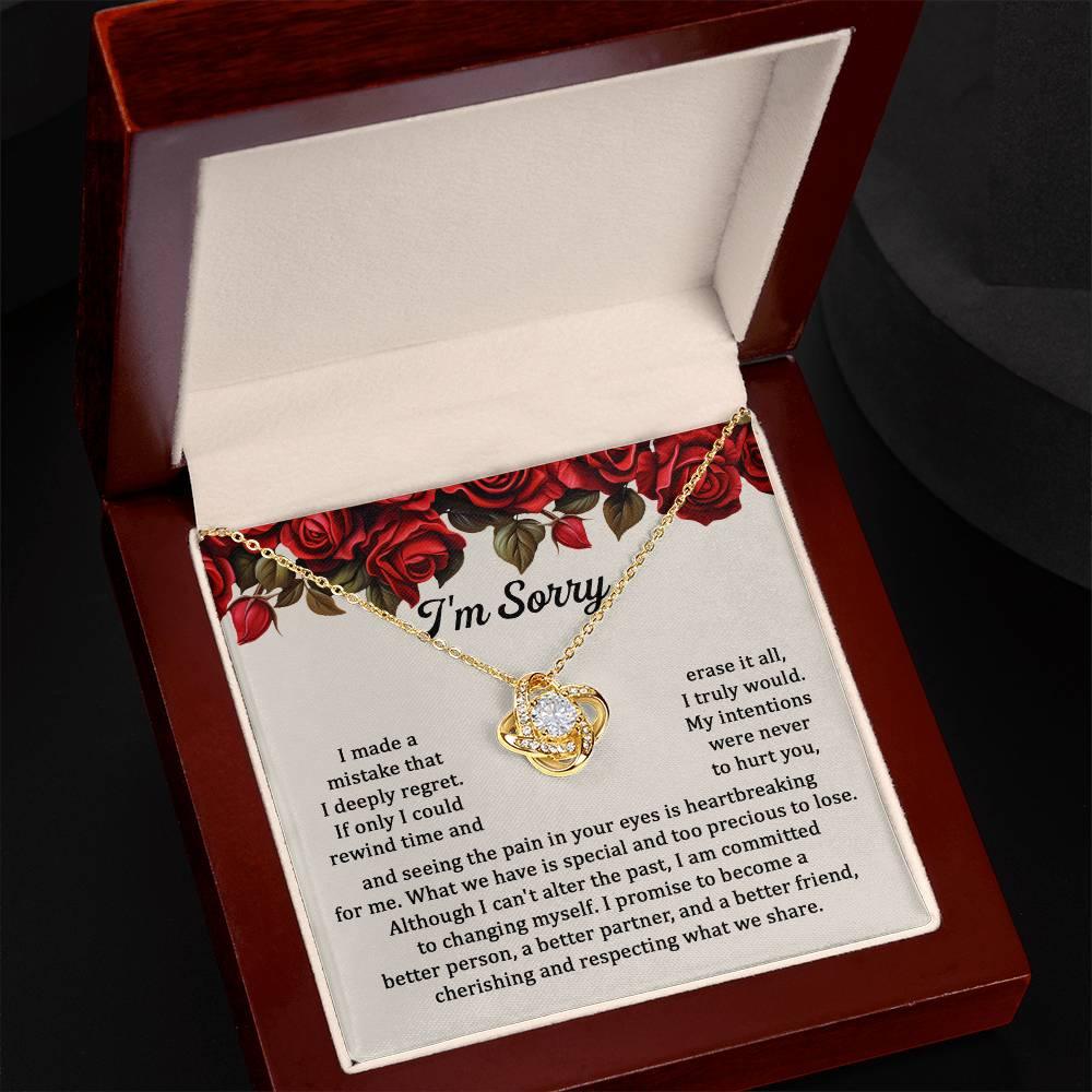 Gift for Girlfriend, Wife - Sorry, Precious To Lose - Love Knot Pendant Necklace - Mallard Moon Gift Shop