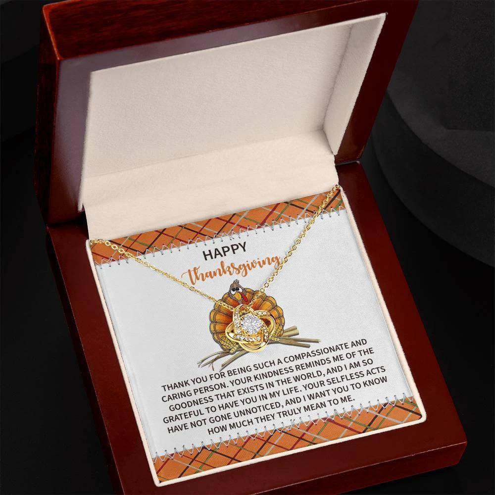 Thanksgiving Gift for Her – “In My Life” Love Knot Necklace with Message Card | Heartfelt Gratitude Gift for Mom, Friend, or Mentor