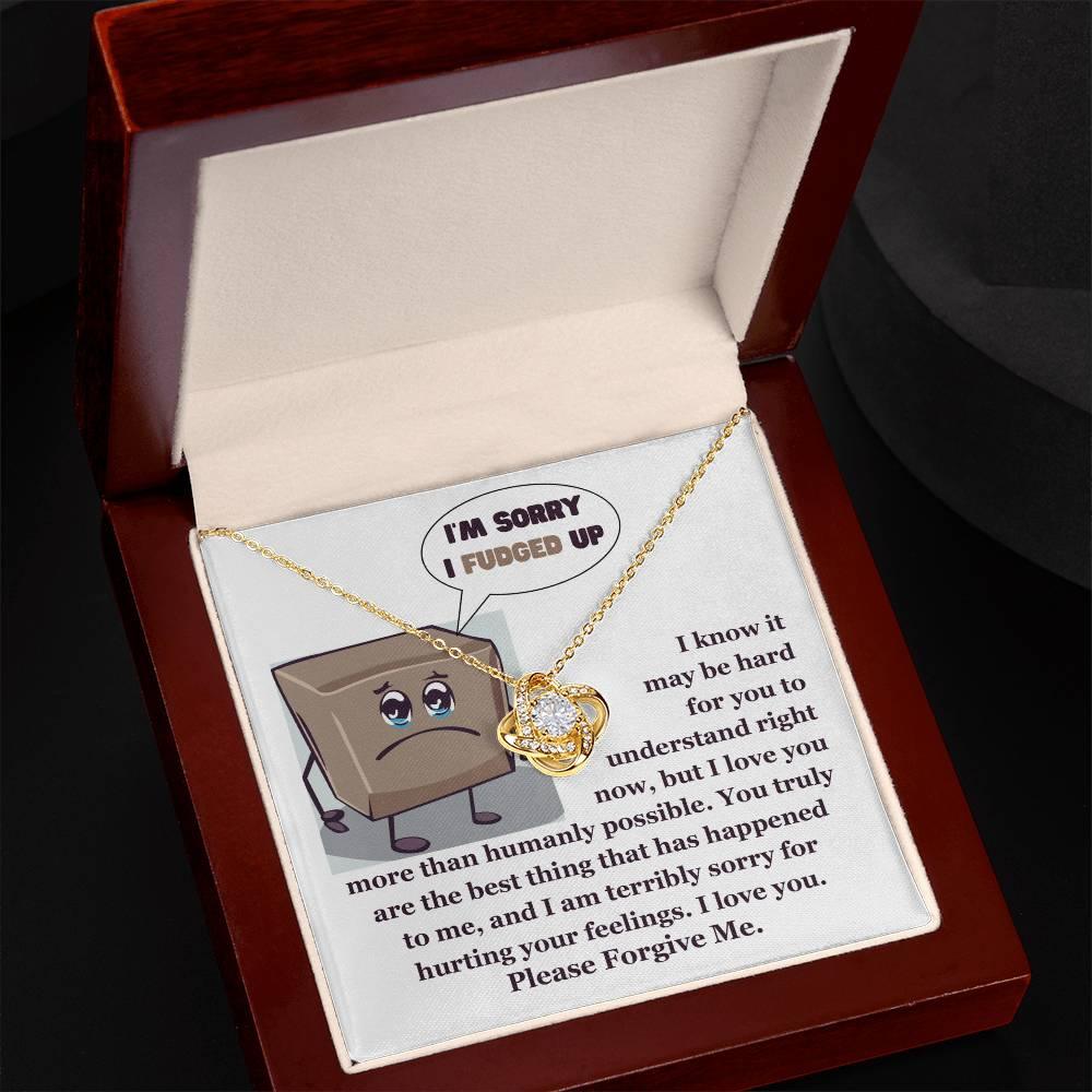 Apology Gift for Girlfriend, Wife, Soulmate - Sorry, The Best Thing - Love Knot Pendant Necklace - Mallard Moon Gift Shop