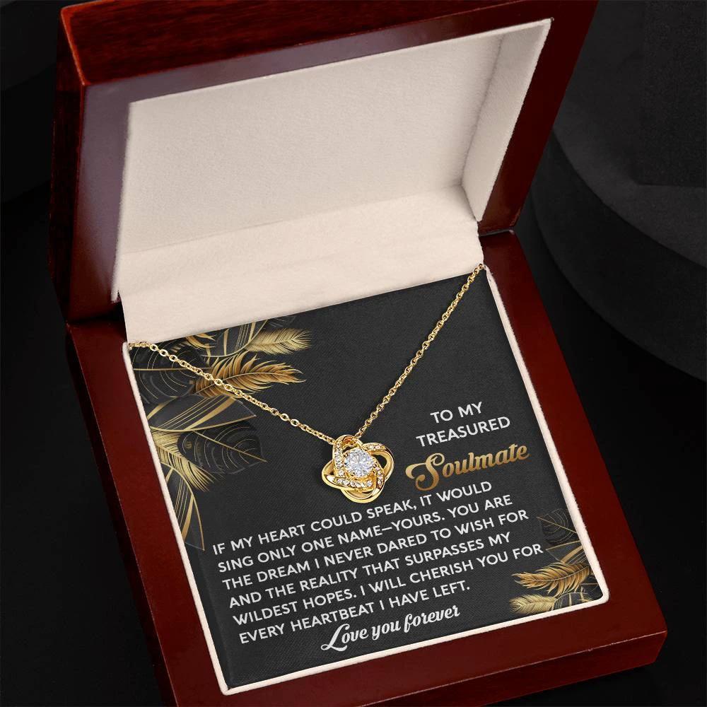 Romantic Anniversary, Valentine's Day Gift for Soulmate, Wife, Girlfriend - Wildest Hopes- Love Knot Pendant Necklace