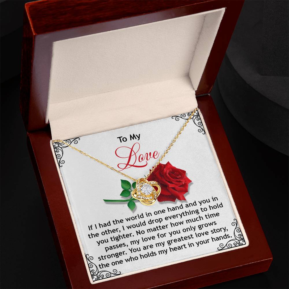 Romantic Anniversary, Valentine's Day Gift for Soulmate, Wife, Girlfriend - Greatest Love Story - Love Knot Pendant Necklace - Mallard Moon Gift Shop