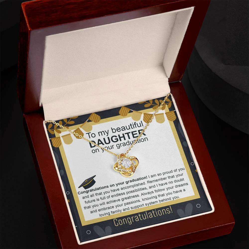 Daughter Graduation Gift Follow Your Dreams Congratulations Love Knot Necklace