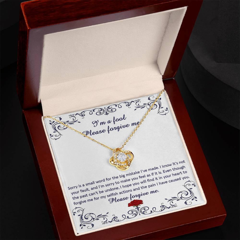 Gift for Girlfriend, Wife - Sorry, I'm A Fool - Love Knot Pendant Necklace - Mallard Moon Gift Shop