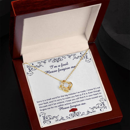 Gift for Girlfriend, Wife - Sorry, I'm A Fool - Love Knot Pendant Necklace - Mallard Moon Gift Shop